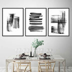 Black White Wall Art Minimalist Abstract Ink Brush Strokes Fine Art Canvas Prints Posters Pictures For Living Room Home Office Art Decor
