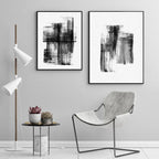 Black White Wall Art Minimalist Abstract Ink Brush Strokes Fine Art Canvas Prints Posters Pictures For Living Room Home Office Art Decor