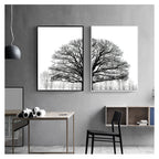 Black White Winter Trees Forest Landscape Wall Art Fine Art Canvas Prints Posters Pictures For Living Room Bedroom Home Office Art Decor