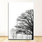 Black White Winter Trees Forest Landscape Wall Art Fine Art Canvas Prints Posters Pictures For Living Room Bedroom Home Office Art Decor