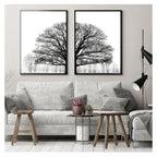 Black White Winter Trees Forest Landscape Wall Art Fine Art Canvas Prints Posters Pictures For Living Room Bedroom Home Office Art Decor