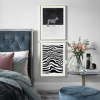 Black and White Striped Zebra Animal Canvas Painting Print Poster Mural Horse Modern Decorative Painting