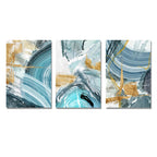 Blue Golden Nordic Marble Print Abstract Wall Art Fine Art Canvas Prints Pictures For Living Room Bedroom Home Office Decor