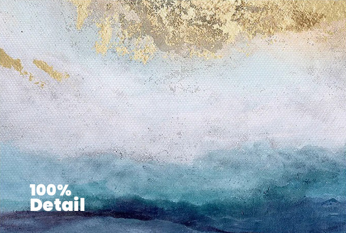 Blue Golden Ocean Spray Seascape Abstract Wall Art Fine Art Canvas Prints Marble Pictures For Living Room Dining Room Art For Contemporary Interiors