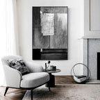 Blue Grey Industrial Abstract Wall Art Fine Art Canvas Prints Modern Art For Contemporary Living Room Dining Room Home Office Foyer Art Decor