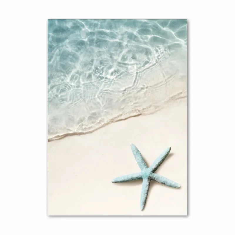 Blue Ocean Beach Scenes Tropical Getaway Travel Dreams Wall Art Fine Art Canvas Prints Posters Summer Gallery Wall Pictures For Living Room Decor