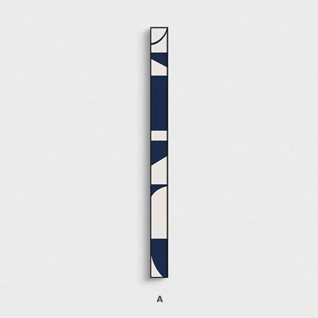 Creative Abstract Blue White Slim Format Wall Art Fine Art Canvas Prints Tall Narrow Wide Format Pictures For Living Room Foyer Stairway Wall Decor