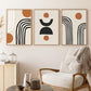 Modern Geometric Wall Art Abstract Line Shape And Form Fine Art Canvas Prints Black Beige Terracotta Pictures For Living Room Decor