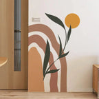 Boho Abstract Sun Arch Wall Mural – Simple Botanical Vinyl Wall Decal for Bedroom, Living Room, Creative DIY Home Decor