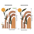 Boho Abstract Sun Arch Wall Mural – Simple Botanical Vinyl Wall Decal for Bedroom, Living Room, Creative DIY Home Decor