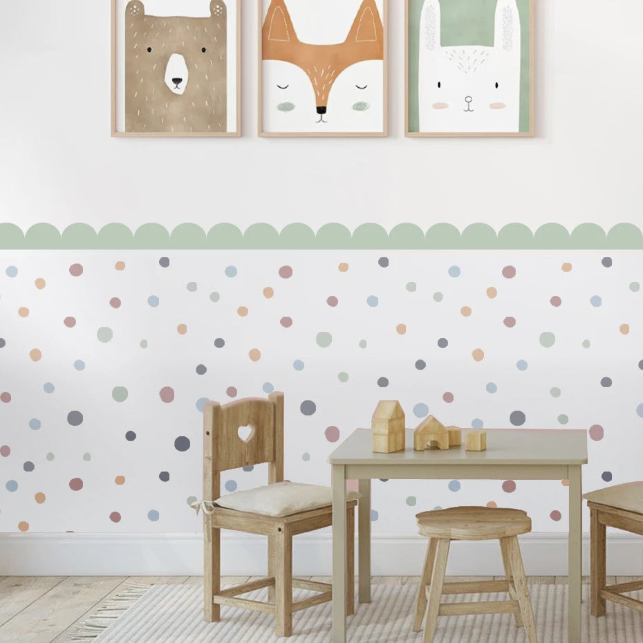 Boho Curved Border & Hearts Wall Decals – Peel & Stick Wall Decor for Nursery, Kids’ Room & Bedroom Decor