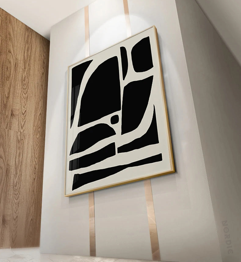 Bold Abstract Minimalist Black White Wall Art Fine Art Canvas Prints Pictures For Living Room Dining Room Bedroom Art For Modern Living