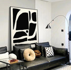 Bold Abstract Minimalist Black White Wall Art Fine Art Canvas Prints Pictures For Living Room Dining Room Bedroom Art For Modern Living
