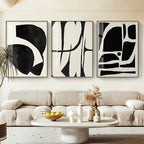 Bold Abstract Minimalist Black White Wall Art Fine Art Canvas Prints Pictures For Living Room Dining Room Bedroom Art For Modern Living