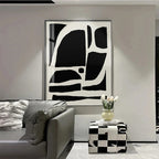 Bold Abstract Minimalist Black White Wall Art Fine Art Canvas Prints Pictures For Living Room Dining Room Bedroom Art For Modern Living