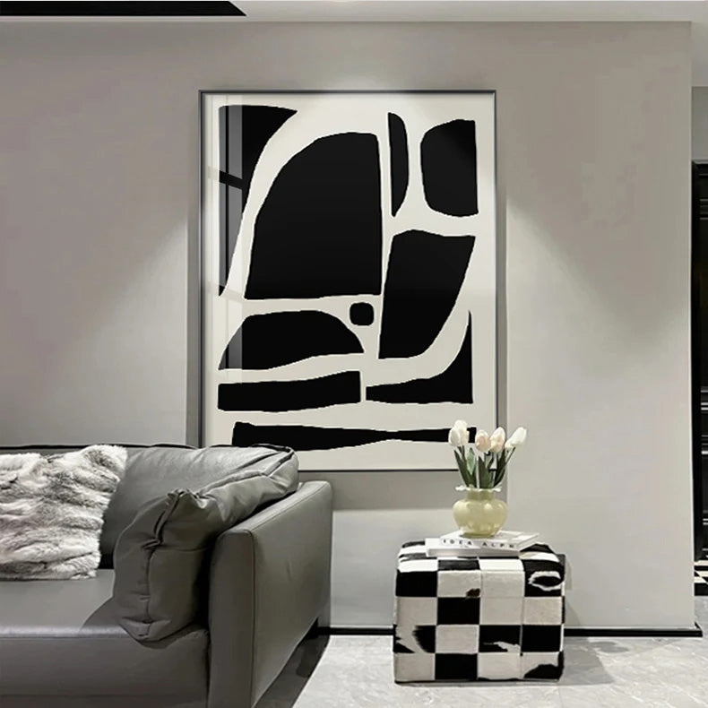 Bold Abstract Minimalist Black White Wall Art Fine Art Canvas Prints Pictures For Living Room Dining Room Bedroom Art For Modern Living