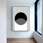 Bold Black White Geometric Abstract Wall Art Fine Art Canvas Prints Pictures For Modern Apartment Living Room Foyer Art For Contemporary Interiors