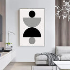 Bold Black White Geometric Abstract Wall Art Fine Art Canvas Prints Pictures For Modern Apartment Living Room Foyer Art For Contemporary Interiors