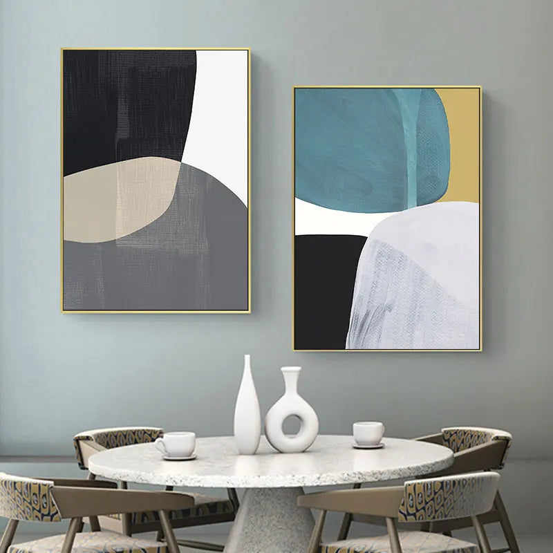 Bold Colorful Nordic Abstract Wall Art Fine Art Canvas Prints Pictures For Modern Apartment Living Room Bedroom Hotel Room Home Office Art Decor