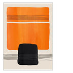 Bold Orange Beige Black Mosaic Abstract Wall Art Fine Art Canvas Prints Pictures For Modern Apartment Living Room Art For Contemporary Interiors