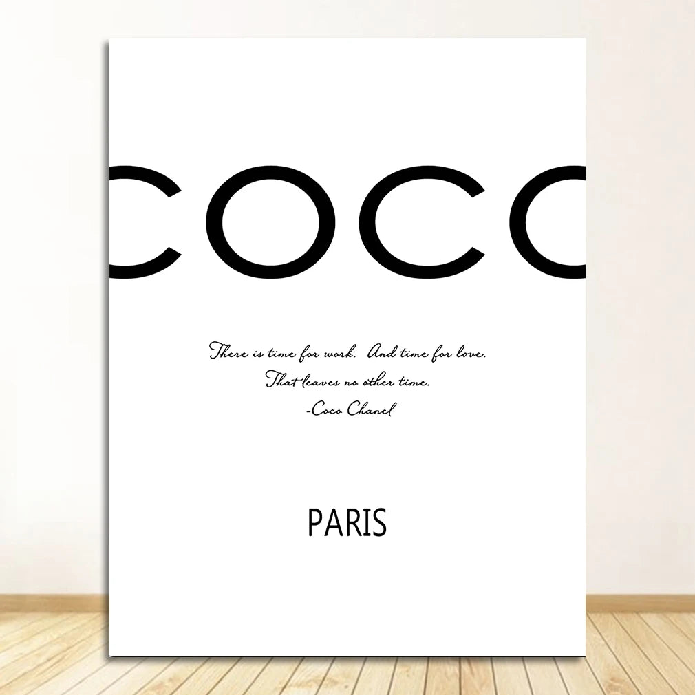 Boutique Paris Fashion Quote Floral Wall Art Fine Art Canvas Prints Pictures For Living Room Bedroom Salon Art Decor 2025
