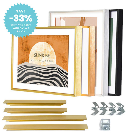 Brushed Aluminium Gold Black Silver Rose Gold Metal Picture Frame For Oil Paintings Photos Canvas Prints Frame Sizes 20x30cm 30x40cm 40x50cm