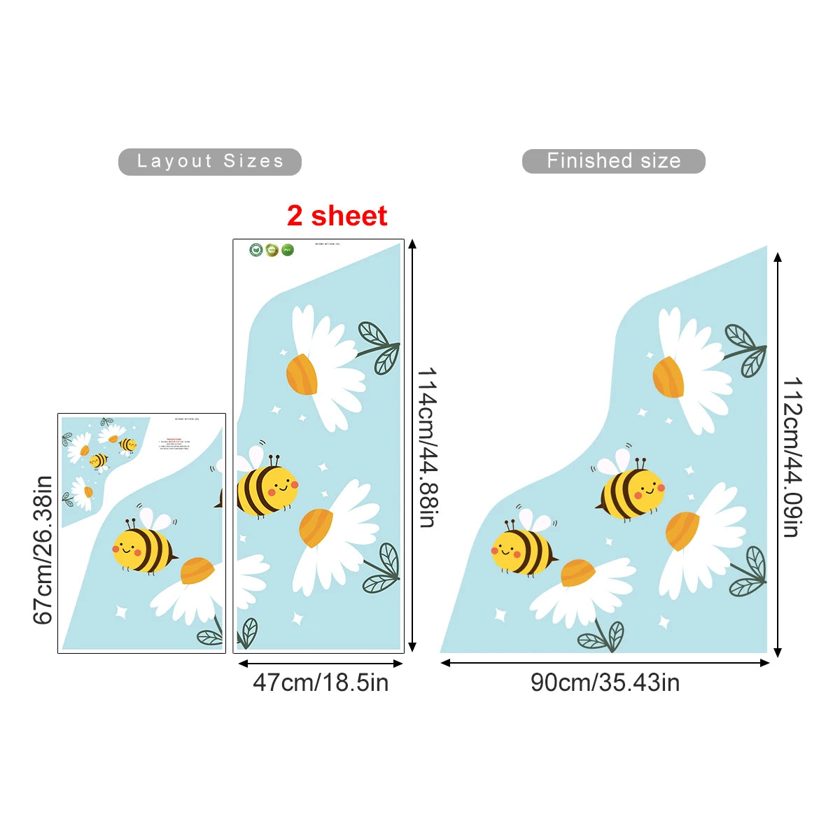 Busy Bees & Blooms Wall Mural – Cartoon Garden Corner for Kids’ Bedroom, Nursery or Classroom Easy Peel & Stick Wall Decal Decor