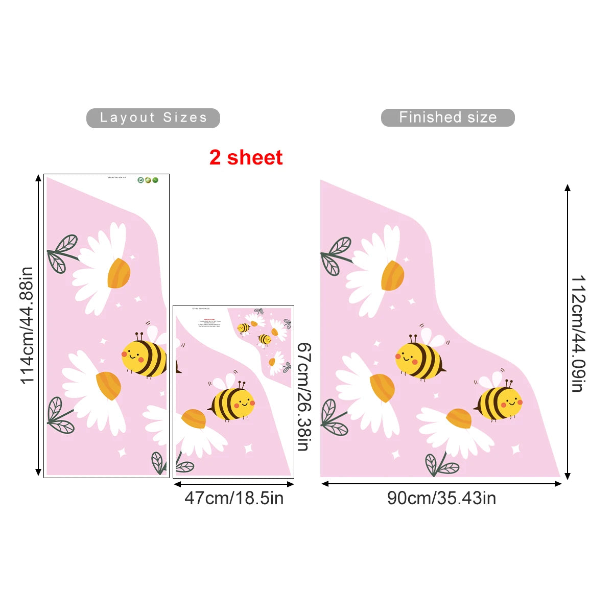 Busy Bees & Blooms Wall Mural – Cartoon Garden Corner for Kids’ Bedroom, Nursery or Classroom Easy Peel & Stick Wall Decal Decor