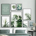Cactus Eucalyptus Tropical Green Botany Wall Art Fine Art Canvas Prints Pictures For Living Room Kitchen Dining Room Home Decor