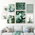 Cactus Eucalyptus Tropical Green Botany Wall Art Fine Art Canvas Prints Pictures For Living Room Kitchen Dining Room Home Decor