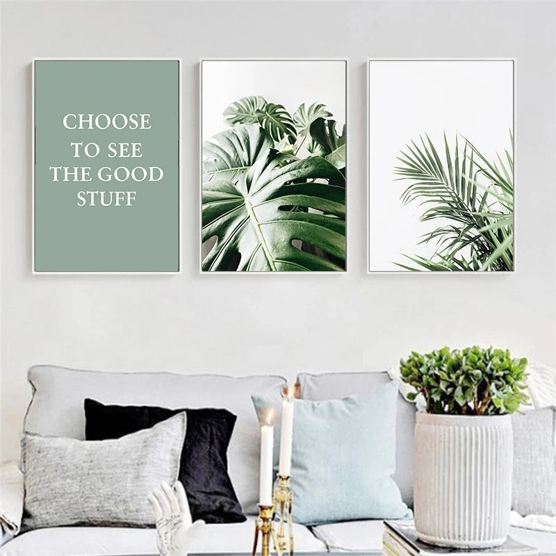 Cactus Eucalyptus Tropical Green Botany Wall Art Fine Art Canvas Prints Pictures For Living Room Kitchen Dining Room Home Decor
