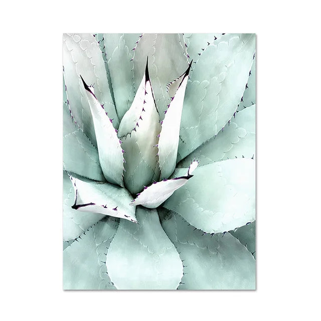 Cactus Eucalyptus Tropical Green Botany Wall Art Fine Art Canvas Prints Pictures For Living Room Kitchen Dining Room Home Decor