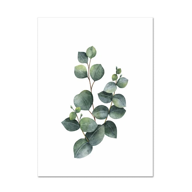 Cactus Eucalyptus Tropical Green Botany Wall Art Fine Art Canvas Prints Pictures For Living Room Kitchen Dining Room Home Decor