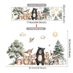 Cartoon Woodland Animal Wall Decals – Forest Deer Bear Fox & Friends PVC Wall Stickers for Nursery & Kids’ Bedroom Creative DIY Home Decor