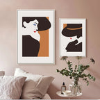 Chic Abstract Big Hat Fashion Lady Wall Art Fine Art Canvas Prints Pictures For Living Room Bedroom Dining Room Salon Boutique Art Decor