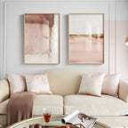 Chic Abstract Golden Pink Wall Art Fine Art Canvas Prints Modern Pictures For Contemporary Living Room Bedroom Hotel Room Art Decor