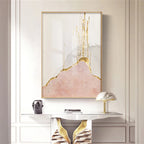 Chic Abstract Golden Pink Wall Art Fine Art Canvas Prints Modern Pictures For Contemporary Living Room Bedroom Hotel Room Art Decor