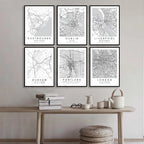 City Map Posters Wall Art - Istanbul, London, Kuala Lumpur, Manchester, Dublin, Benidorm, Durham, Chester, Eastbourne Wall Map Black White Fine Art Canvas Prints Stylish Minimalist Posters For Home/Office 2025