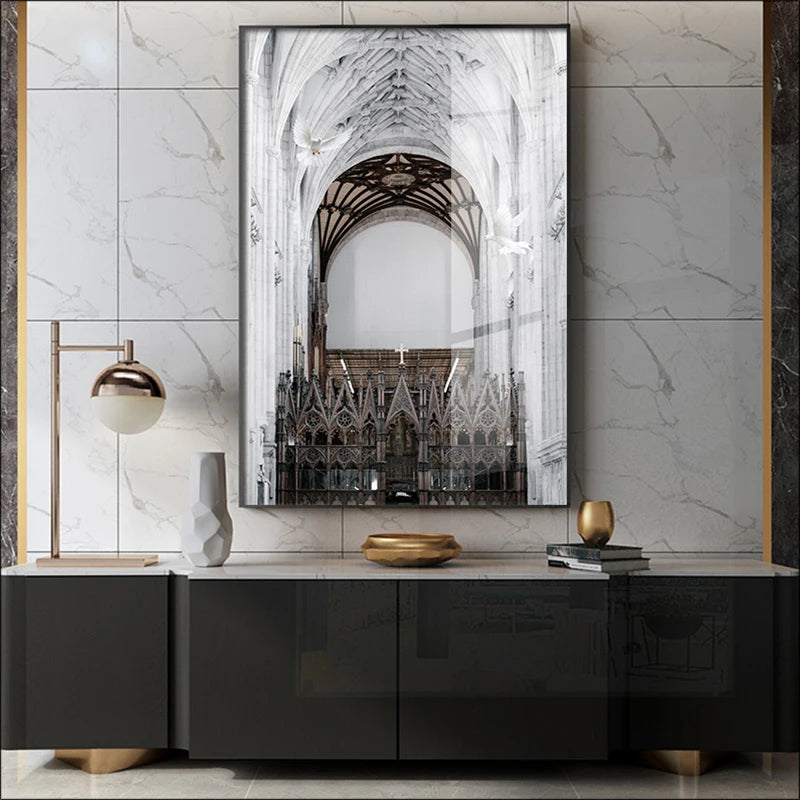 Classical Architectural Wall Art Posters Fine Art Canvas Prints Inspirational Atmospheric Pictures For Living Room Contemporary Foyer Art Decor