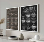Coffee Connoisseur Wall Art Fine Art Canvas Prints Black White Coffee Menu Poster Pictures For Kitchen Diner Coffee Shop Cafe Art Decor