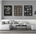Coffee Connoisseur Wall Art Fine Art Canvas Prints Black White Coffee Menu Poster Pictures For Kitchen Diner Coffee Shop Cafe Art Decor 2025