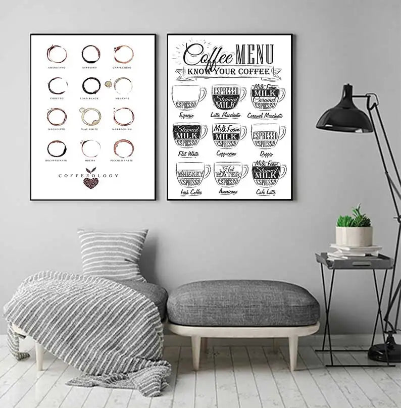 Coffee Connoisseur Wall Art Fine Art Canvas Prints Black White Coffee Menu Poster Pictures For Kitchen Diner Coffee Shop Cafe Art Decor 2025