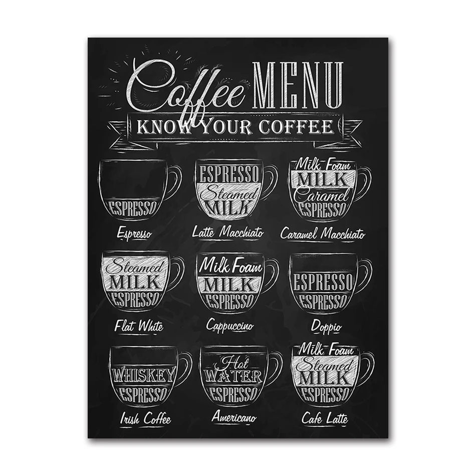 Coffee Connoisseur Wall Art Fine Art Canvas Prints Black White Coffee Menu Poster Pictures For Kitchen Diner Coffee Shop Cafe Art Decor 2025