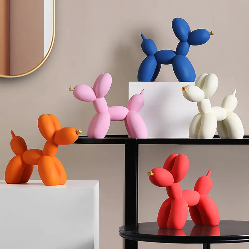 Colorful Balloon Dog Figurines Artistic Animal Statues for Living Room Coffee Table Cute Trendy Ornaments For Desktop Decoration