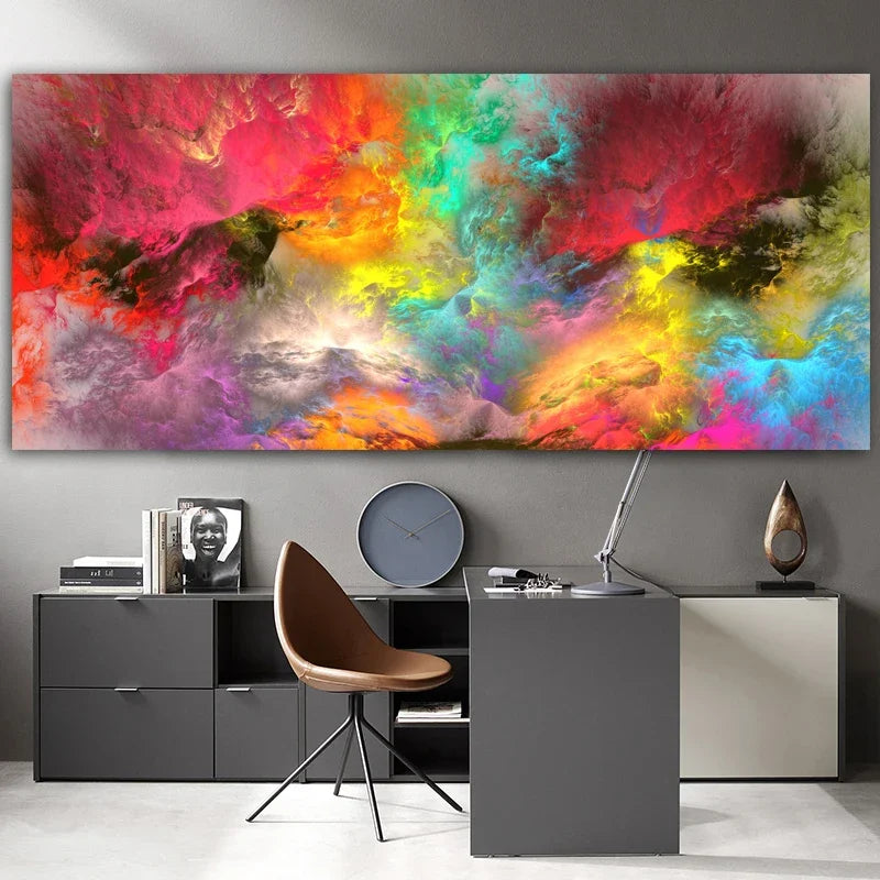 Colorful Abstract Alien Cloud Wall Art Fine Art Canvas Print Picture For Modern Apartment Bedroom Living Room Above-The-Sofa Wall Decor