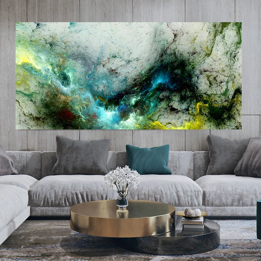Colorful Abstract Alien Cloud Wall Art Fine Art Canvas Print Picture For Modern Apartment Bedroom Living Room Above-The-Sofa Wall Decor