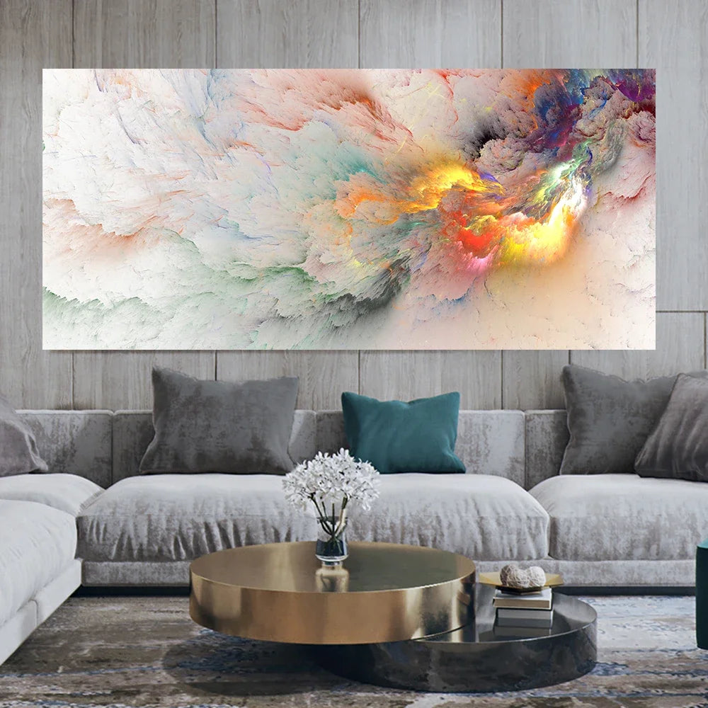 Colorful Abstract Alien Cloud Wall Art Fine Art Canvas Print Picture For Modern Apartment Bedroom Living Room Above-The-Sofa Wall Decor