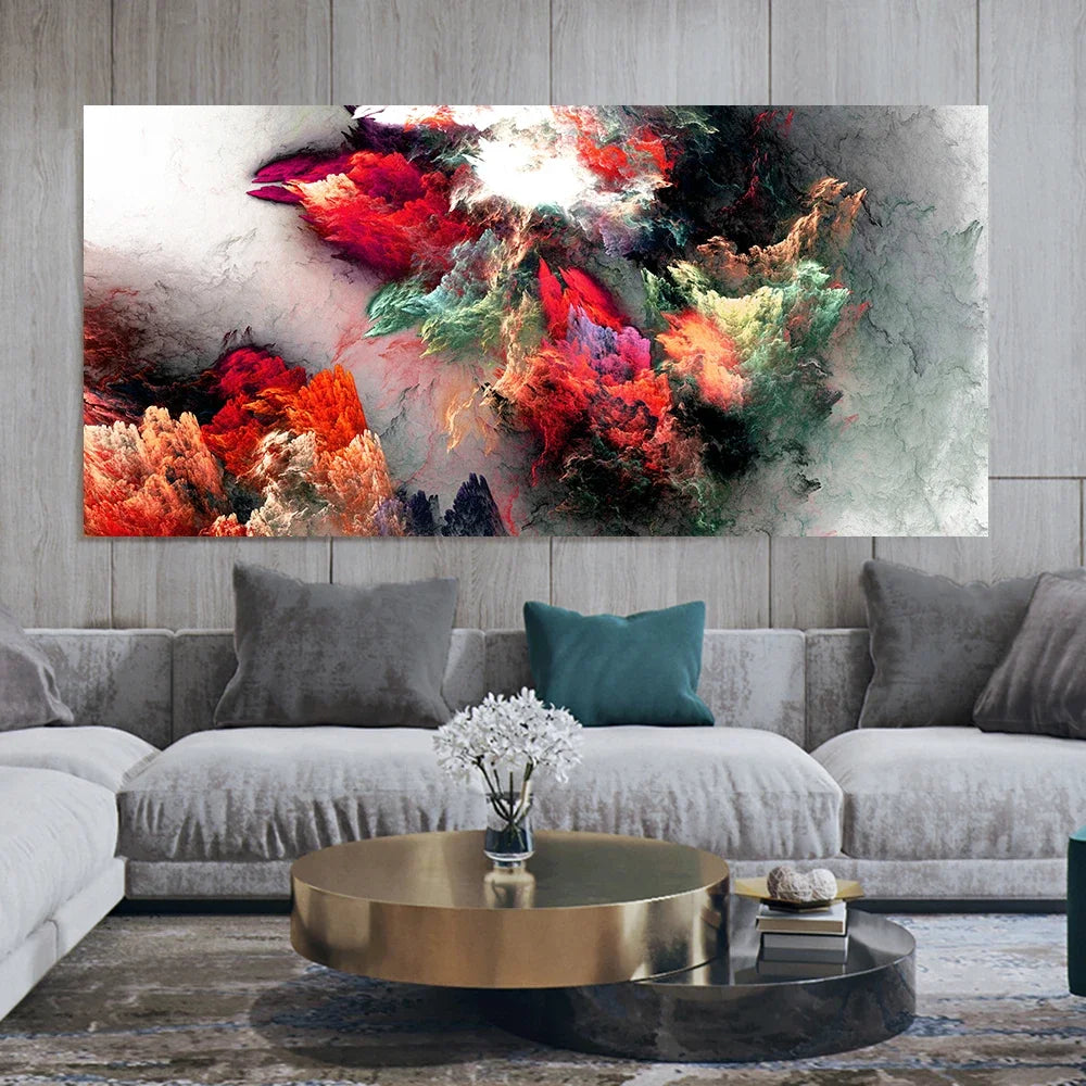 Colorful Abstract Alien Cloud Wall Art Fine Art Canvas Print Picture For Modern Apartment Bedroom Living Room Above-The-Sofa Wall Decor