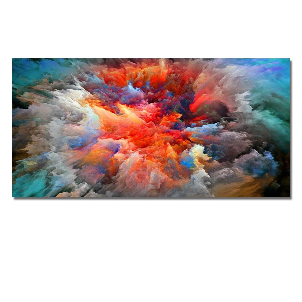 Colorful Abstract Alien Cloud Wall Art Fine Art Canvas Print Picture For Modern Apartment Bedroom Living Room Above-The-Sofa Wall Decor