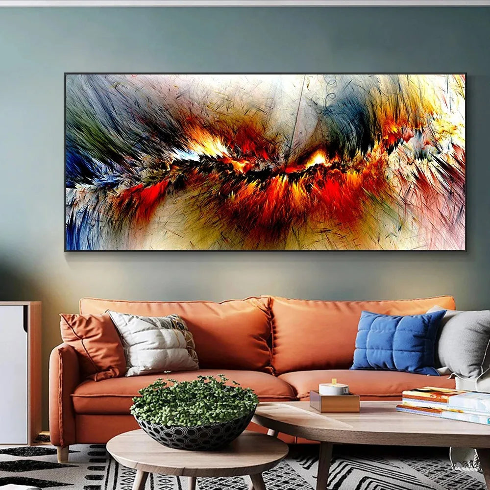 Colorful Abstract Alien Cloud Wall Art Fine Art Canvas Print Picture For Modern Apartment Bedroom Living Room Above-The-Sofa Wall Decor